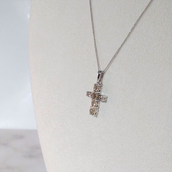 Yellow Topaz Cross Necklace - Picture 5 of 5